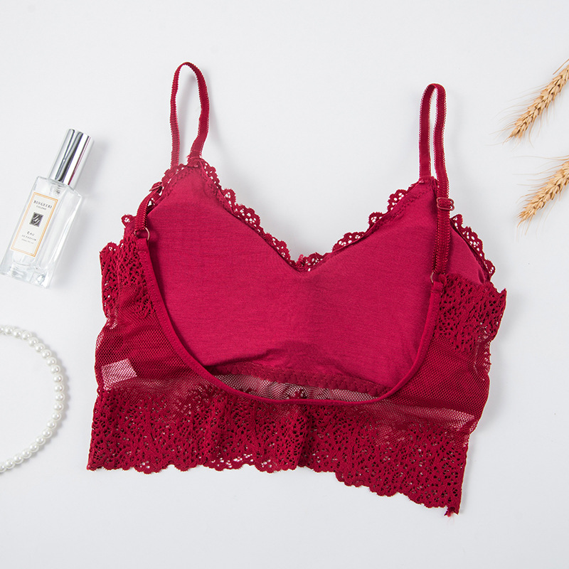 Lace Bralette Set - 심리스 스포츠 브래지어 U 타입 탑