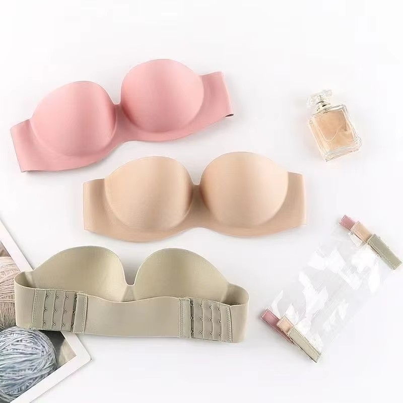 Plunge Bra Push Up - 여성용 섹시 스트랩리스 푸쉬업 패드 브라